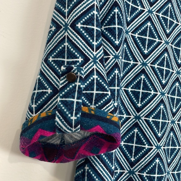 Alya Geometric Printed Sweater Dress Small 3/4 Sleeve - Picture 2 of 8